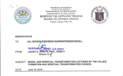 region 7 memorandum 2024